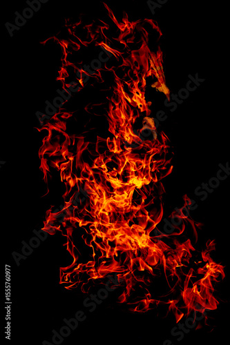yellow, orange and red Fire flame isolated on background