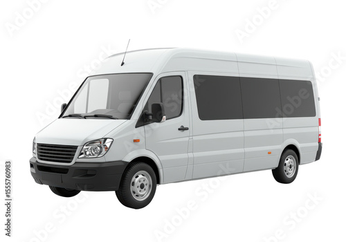 Isolated Clean White Delivery Van