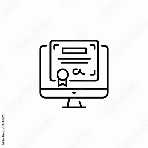 online course certificate icon sign vector