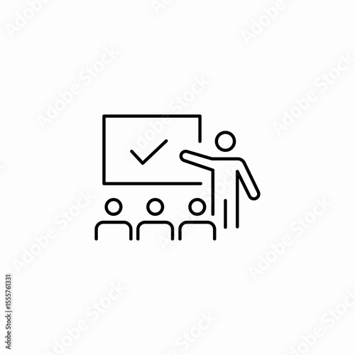 presentation with audience icon sign vector
