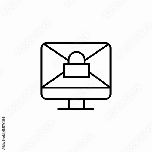 secured email access icon sign vector