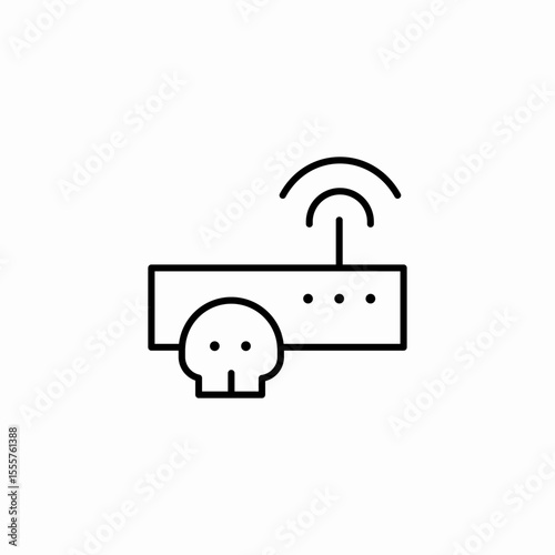 router skull danger icon sign vector