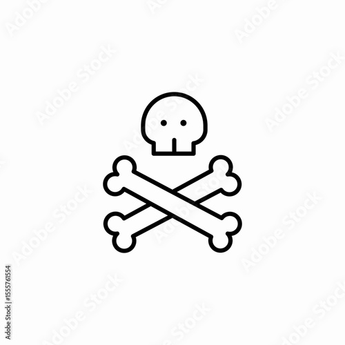 skull and bones icon sign vector