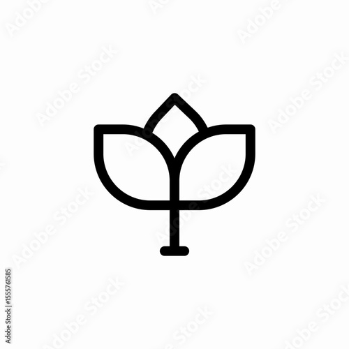 three leaf stem icon sign vector