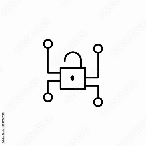 unlocked network circuit icon sign vector