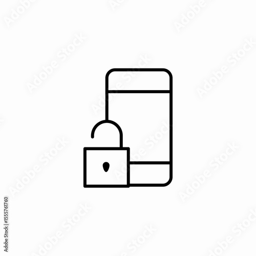 unlocked mobile device icon sign vector
