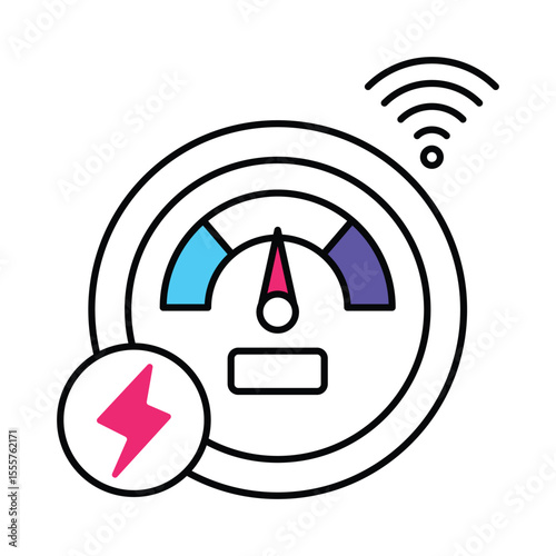 Smart Meter  Vector Filled outline illustration style icon. EPS 10 file