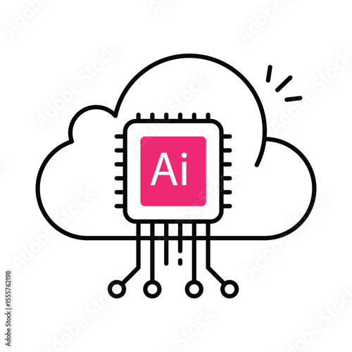 Iot Intelligence Vector Filled outline illustration style icon. EPS 10 file