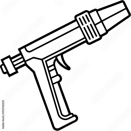 Minimalist Caulking Gun Line Illustration