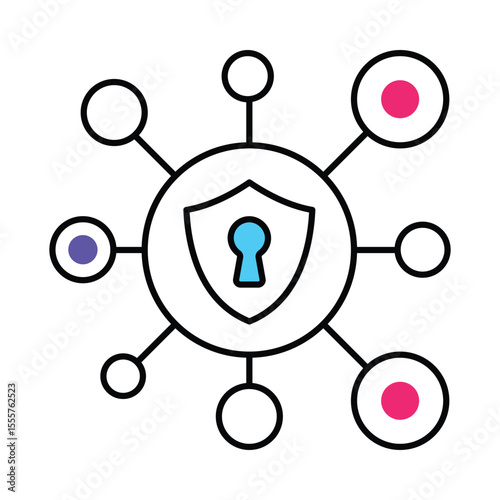Iot Security  Vector Filled outline illustration style icon. EPS 10 file