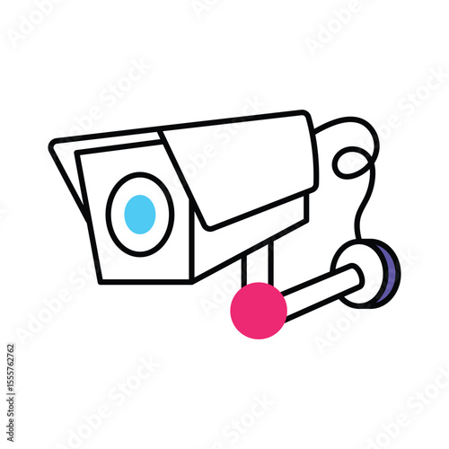 Online Cctv Vector Filled outline illustration style icon. EPS 10 file