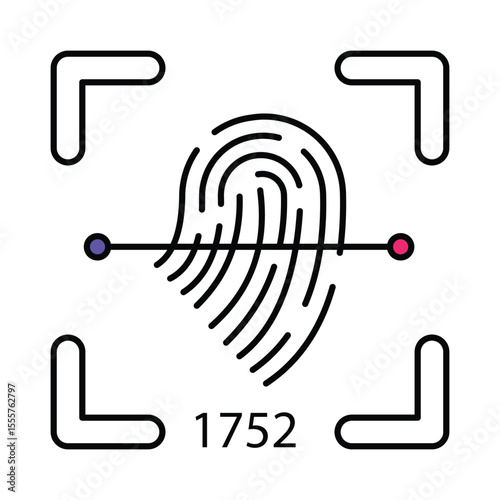 Fingerprint Vector Filled outline illustration style icon. EPS 10 file