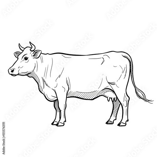 black and white cow