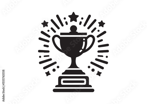 Trophy black Silhouette Vector Illustration