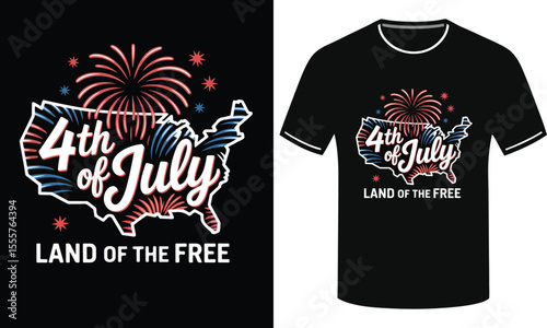 American Independence Day black T-Shirt design