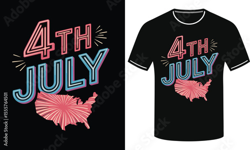 American Independence Day black T-Shirt design