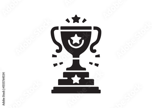 Trophy black Silhouette Vector Illustration