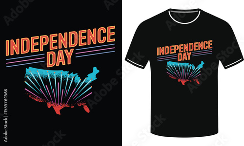 American Independence Day black T-Shirt design
