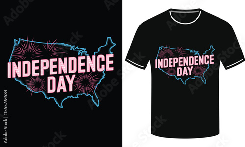 American Independence Day black T-Shirt design