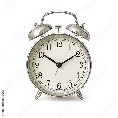 old alarm clock isolated on white background 