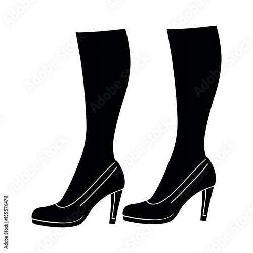 Woman Leg with Stylish Shoe Design  