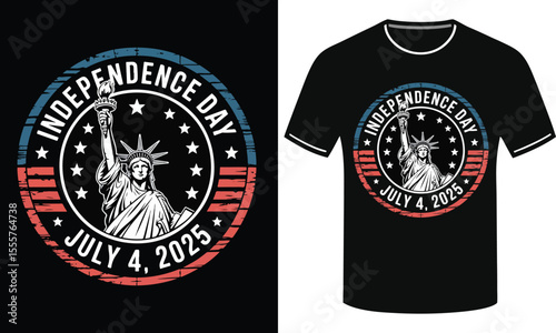 American Independence Day black T-Shirt design
