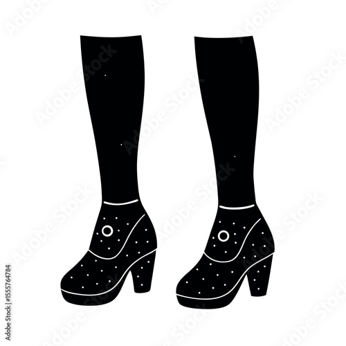 Two Cute Legs with Shoes Illustration  