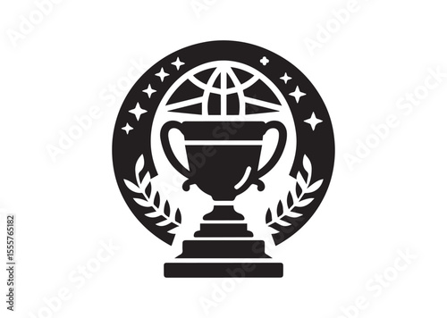 Trophy black Silhouette Vector Illustration