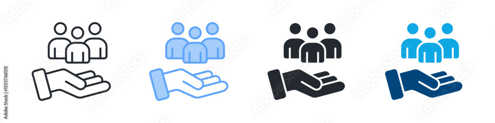 Obraz premium Responsibility Icon Set Multiple Style. Designed In Outline, Blue, Glyph, Dual Tone