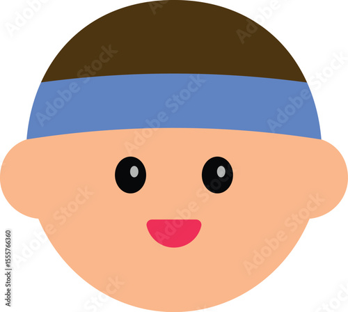A cute flat-style avatar illustration of a character's face. Perfect for use in profile icons, customer service visuals, educational materials, sticker designs, or character-based UI elements.