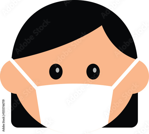 A cute flat-style avatar illustration of a character's face. Perfect for use in profile icons, customer service visuals, educational materials, sticker designs, or character-based UI elements.