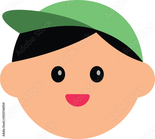A cute flat-style avatar illustration of a character's face. Perfect for use in profile icons, customer service visuals, educational materials, sticker designs, or character-based UI elements.