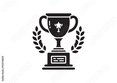 Trophy black Silhouette Vector Illustration