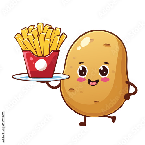 キュートなポテトのキャラクターイラスト