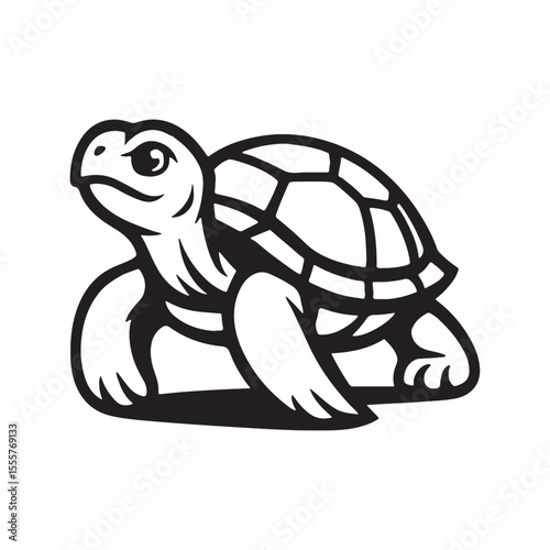 Majestic turtle drawing with hard shell and strong stance pose