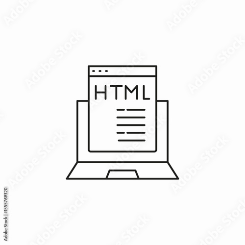 laptop html code icon sign vector