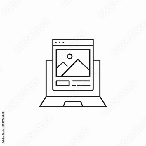 laptop image display icon sign vector