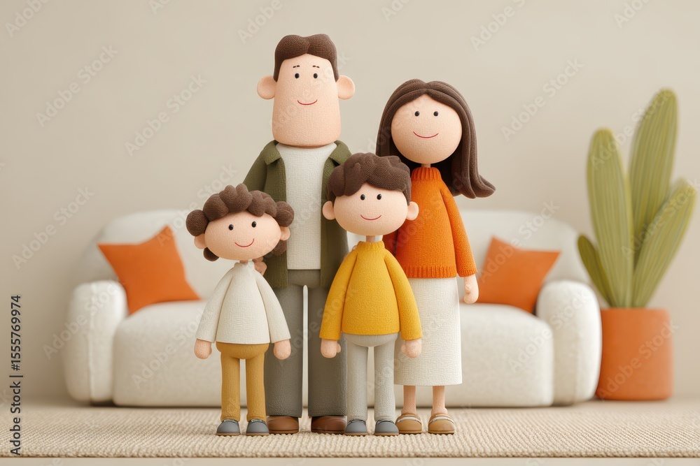 Cute cartoon family banner Cute cartoon family banner