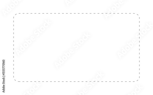 シンプルなグレーの破線/点線の飾り罫 - 長方形のフレームやバナー、装飾パーツ - 16:9
