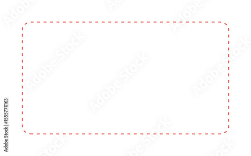 シンプルでかわいい赤い破線/点線の飾り罫 - 長方形のフレームやバナー、装飾パーツ - 16:9