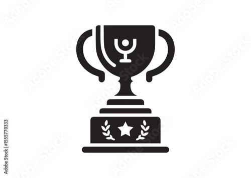 Trophy black Silhouette Vector Illustration