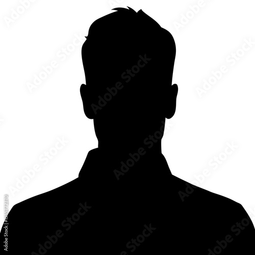A male silhouette is isolated on white background