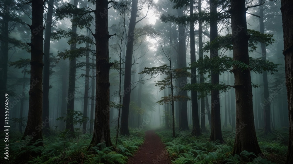 Fototapeta premium Misty Forest Path