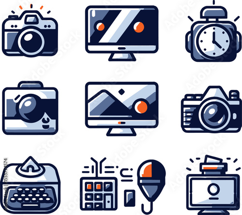 finance and banking icons camera