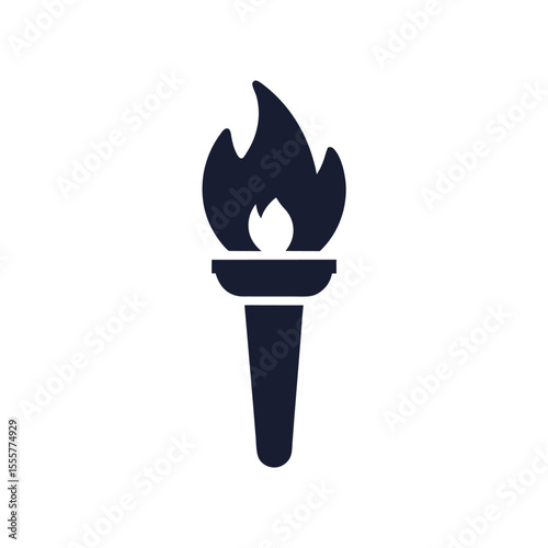 A burning torch icon, isolated on white background
