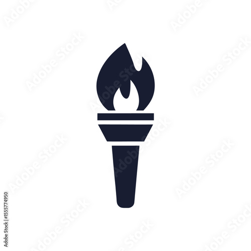 A burning torch icon, isolated on white background