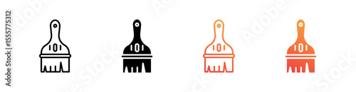 Brush Multiple Style Icon Set Vector 