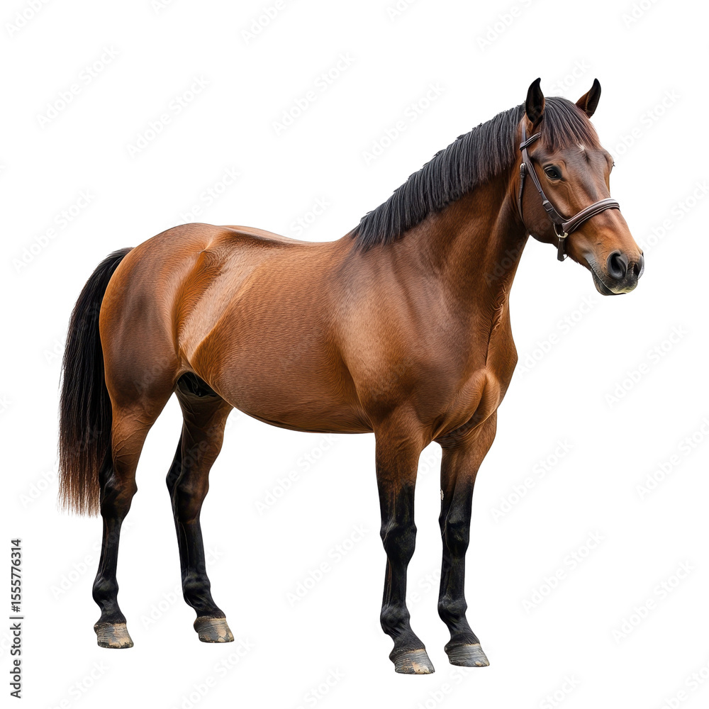 Obraz premium A brown horse standing isolated on transparent background
