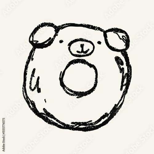 Hand-drawn bagle doodle illustration
