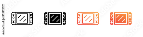 Game Console Multiple Style Icon Set Vector 